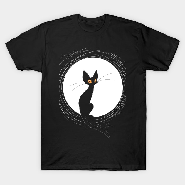 Halloween Cat T-Shirt by kyjanedalley